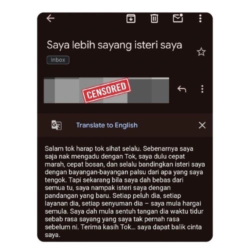 "Saya dapat balik cinta saya"